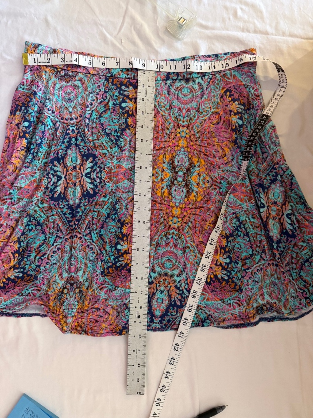 Cynthia Rowley Colorful Paisley Pull-On Skirt XL with Pockets
